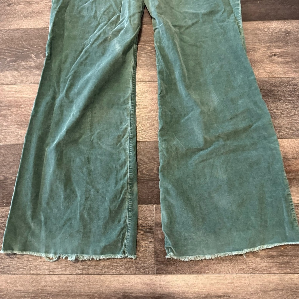 Emerald Green Corduroy Flare Pants - Picture 13 of 14
